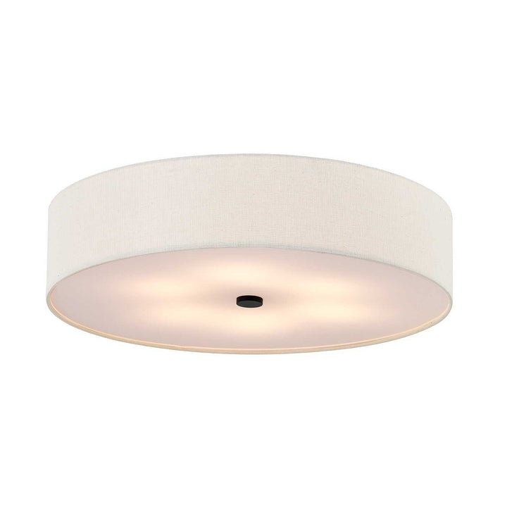 Textile Six Light Flush-Mount in Matte Black Justice Designs