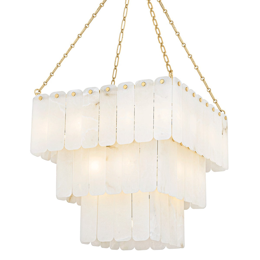 Moissanite 33 Light Chandelier in Aged Brass - available from The Lighting Shoppe, trusted by Canadian homeowners