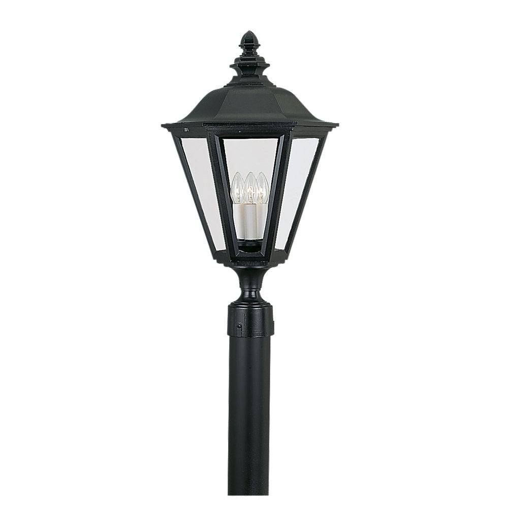 Brentwood Three Light Outdoor Post Lantern in Black - available from The Lighting Shoppe, trusted by Canadian homeowners