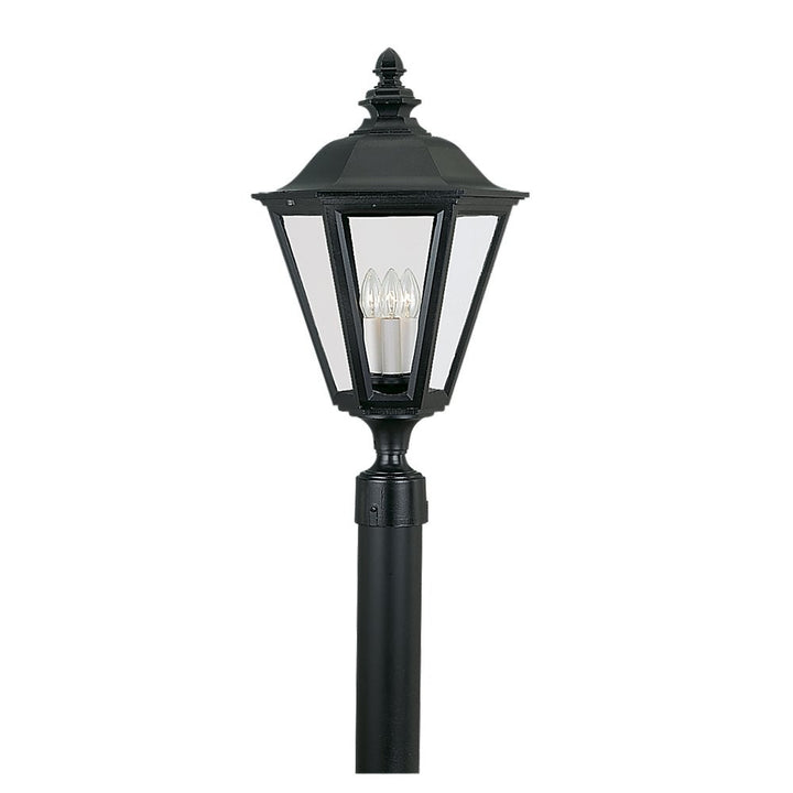 Brentwood Three Light Outdoor Post Lantern in Black - available from The Lighting Shoppe, trusted by Canadian homeowners