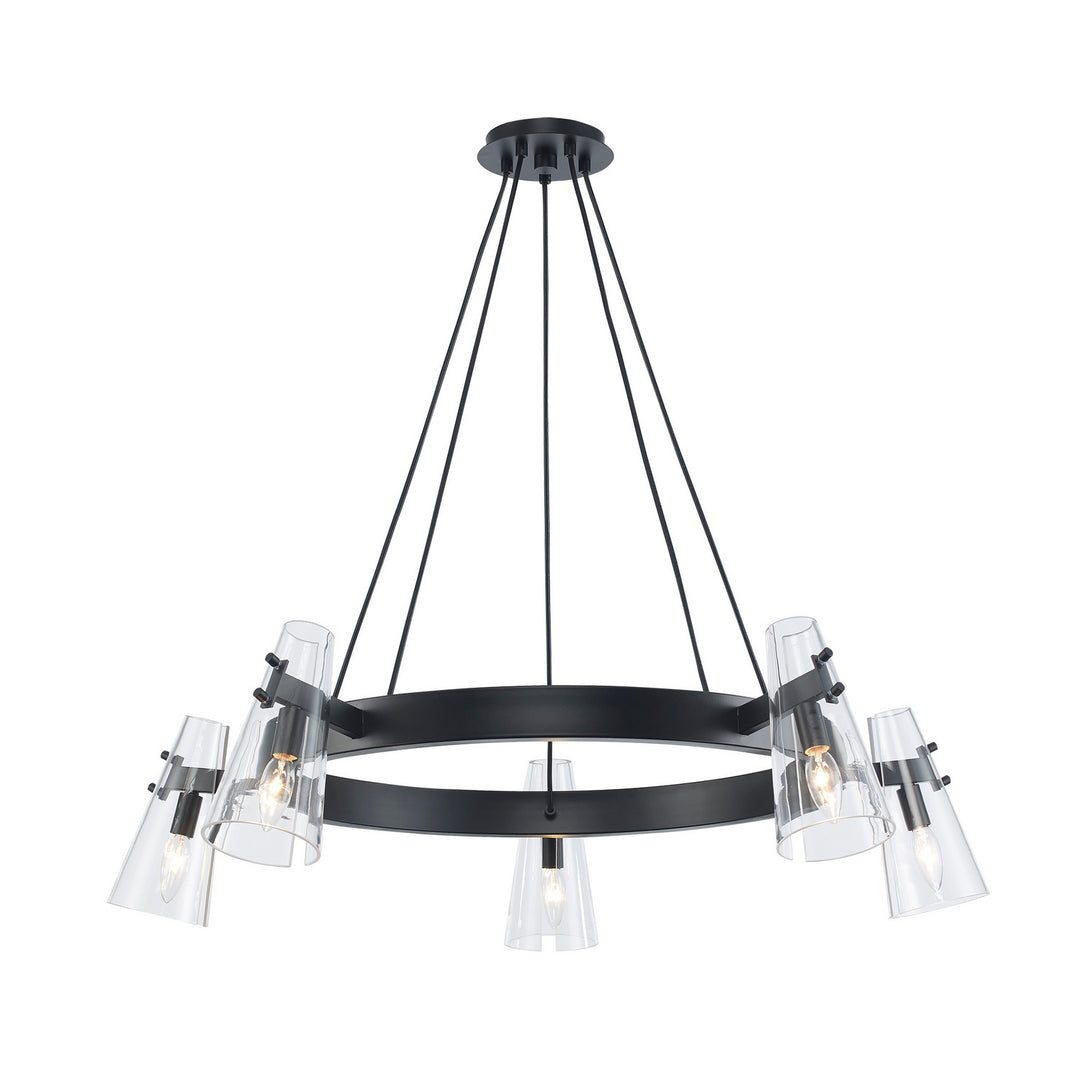 LuminaGlow Five Light Chandelier in Black - available from The Lighting Shoppe, trusted by Canadian homeowners