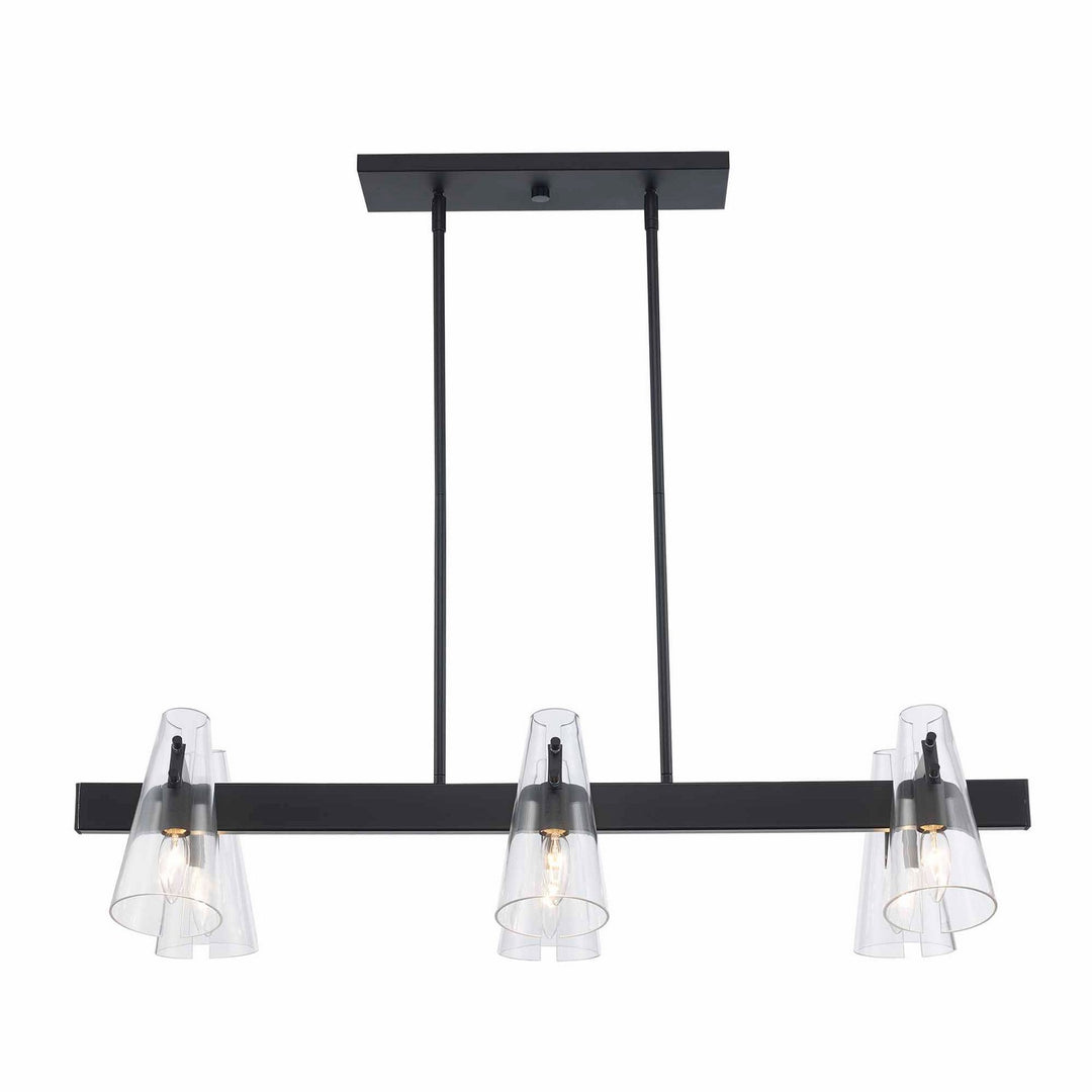 LuminaGlow Six Light Island Pendant in Black - available from The Lighting Shoppe, trusted by Canadian homeowners