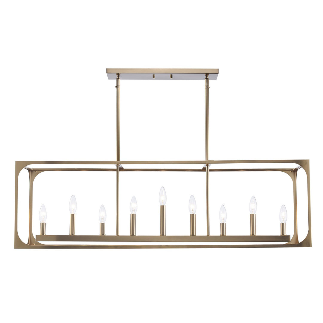 Ruby Ridge Nine Light Linear Pendant in Antique Gold - available from The Lighting Shoppe, trusted by Canadian homeowners