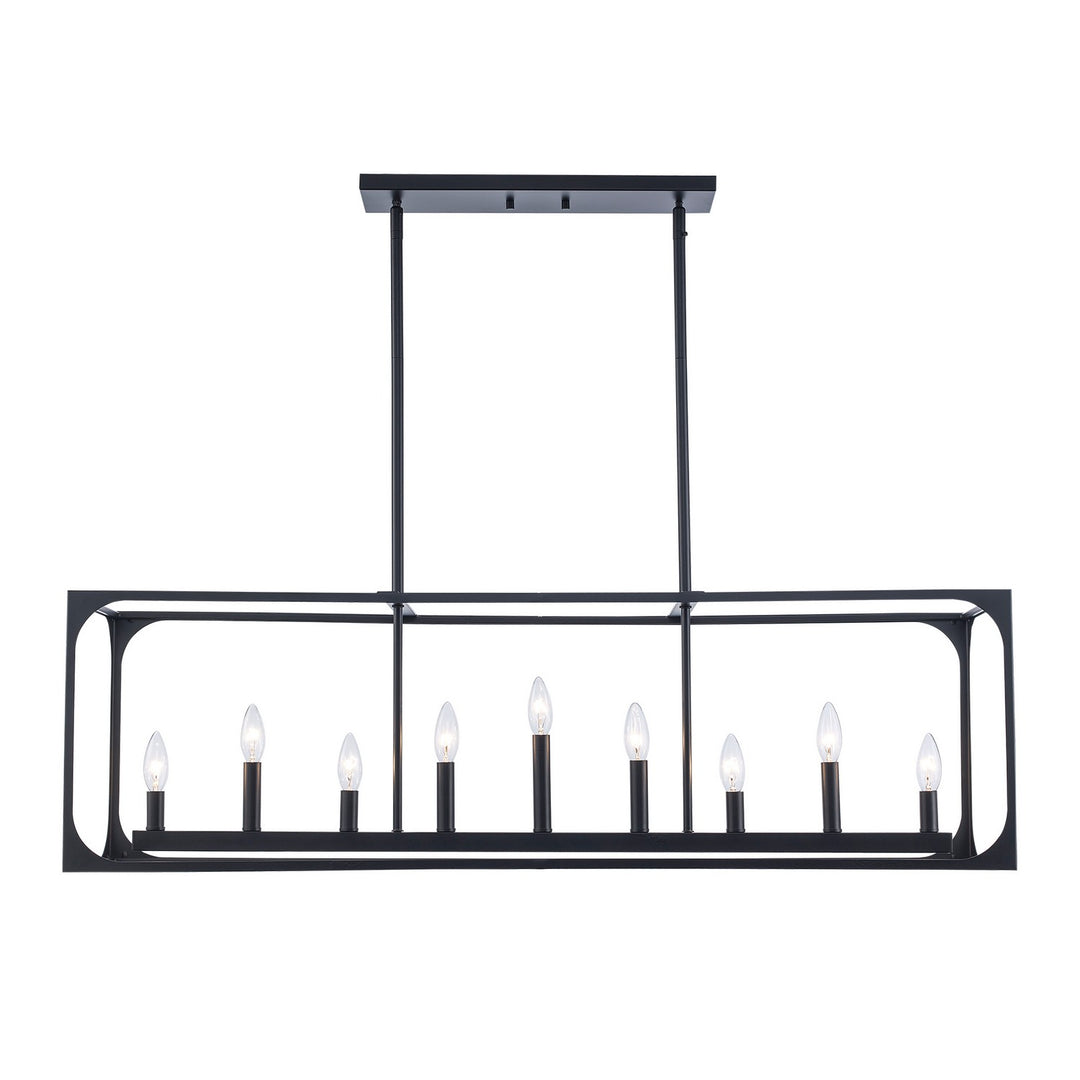 Ruby Ridge Nine Light Linear Pendant in Black - available from The Lighting Shoppe, trusted by Canadian homeowners