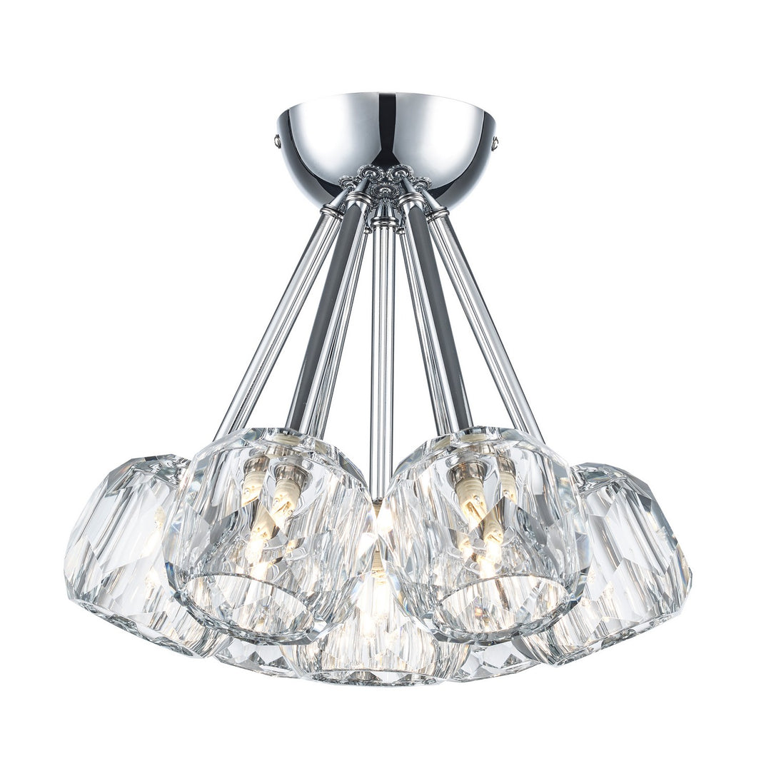 Crystal Court Seven Light Semi Flush Mount in Polished Chrome - available from The Lighting Shoppe, trusted by Canadian homeowners