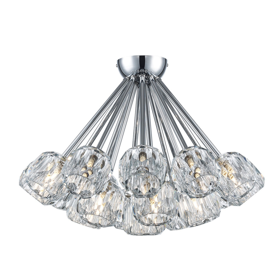 Crystal Court 19 Light Semi Flush Mount in Polished Chrome - available from The Lighting Shoppe, trusted by Canadian homeowners