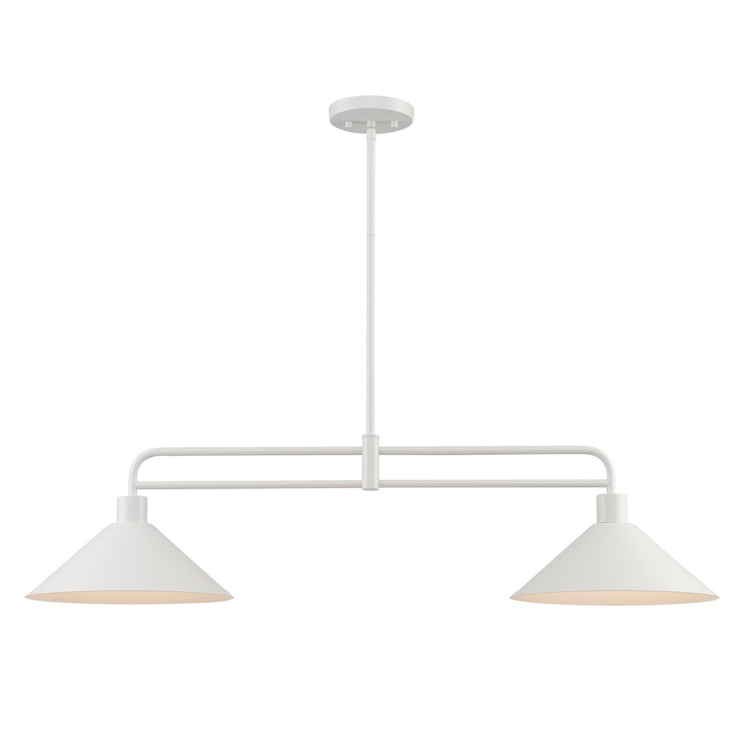 Roscoe Two Light Linear Pendant in White - available from The Lighting Shoppe, trusted by Canadian homeowners