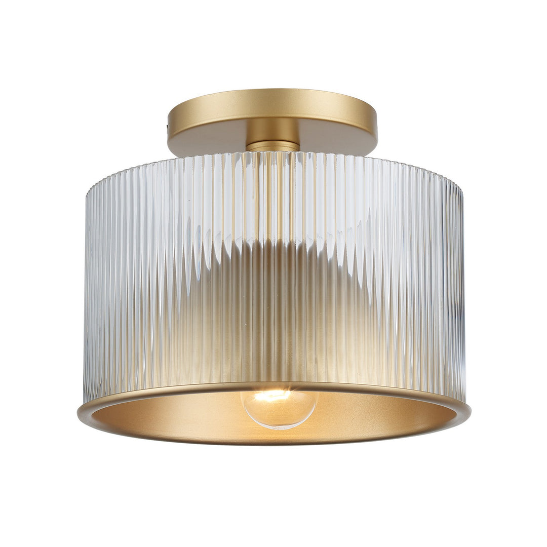 Quartz Serenade One Light Semi-Flush Mount in Antique Gold - available from The Lighting Shoppe, trusted by Canadian homeowners