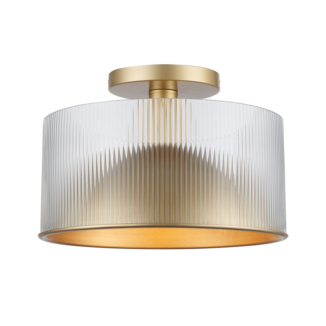 Quartz Serenade Two Light Semi-Flush Mount in Antique Gold - available from The Lighting Shoppe, trusted by Canadian homeowners
