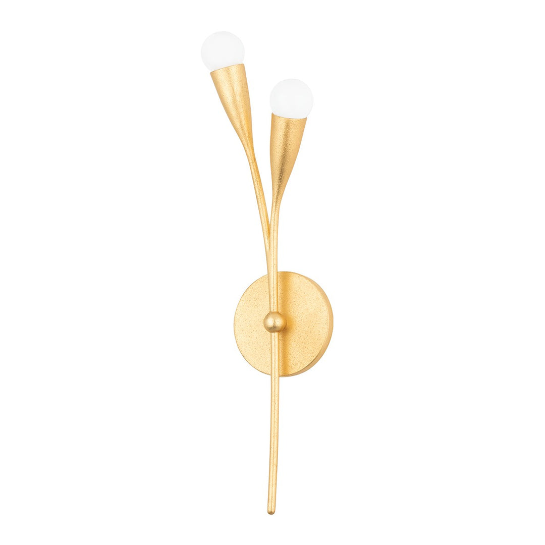 Elsa Two Light Wall Sconce in Gold Leaf - available from The Lighting Shoppe, trusted by Canadian homeowners
