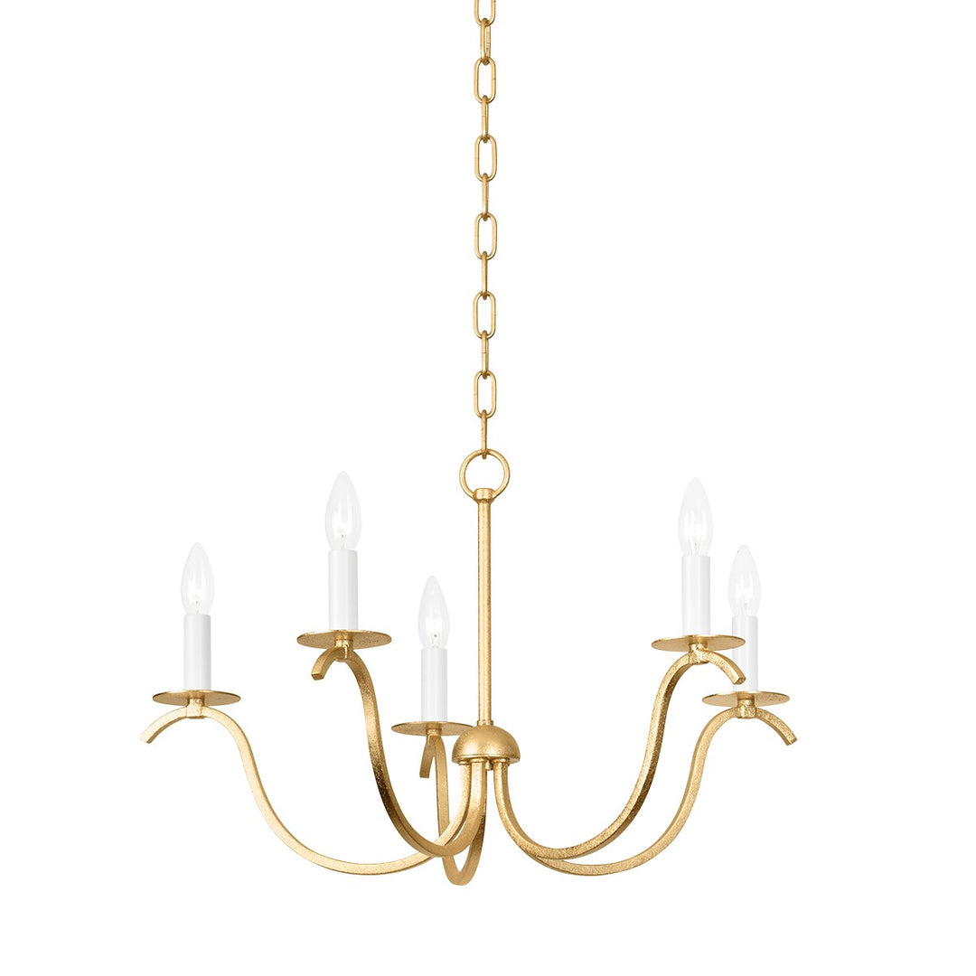 Jaclin Five Light Chandelier in Gold Leaf - available from The Lighting Shoppe, trusted by Canadian homeowners