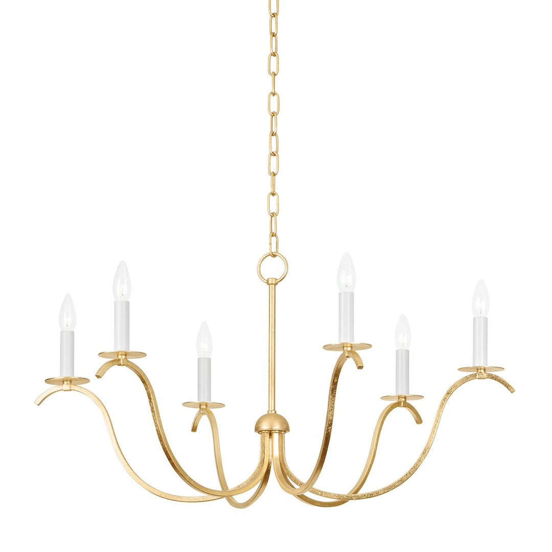 Jaclin Six Light Chandelier in Gold Leaf - available from The Lighting Shoppe, trusted by Canadian homeowners