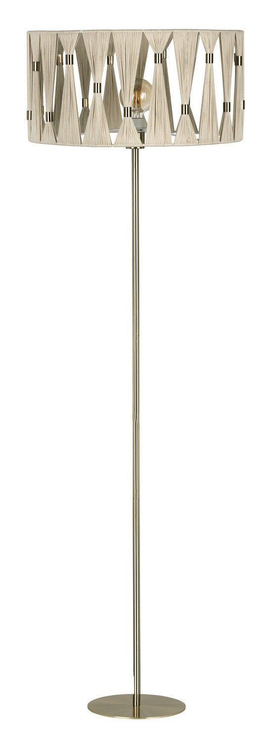 Macclenny One Light Floor Lamp in Brushed Brass - available from The Lighting Shoppe, trusted by Canadian homeowners