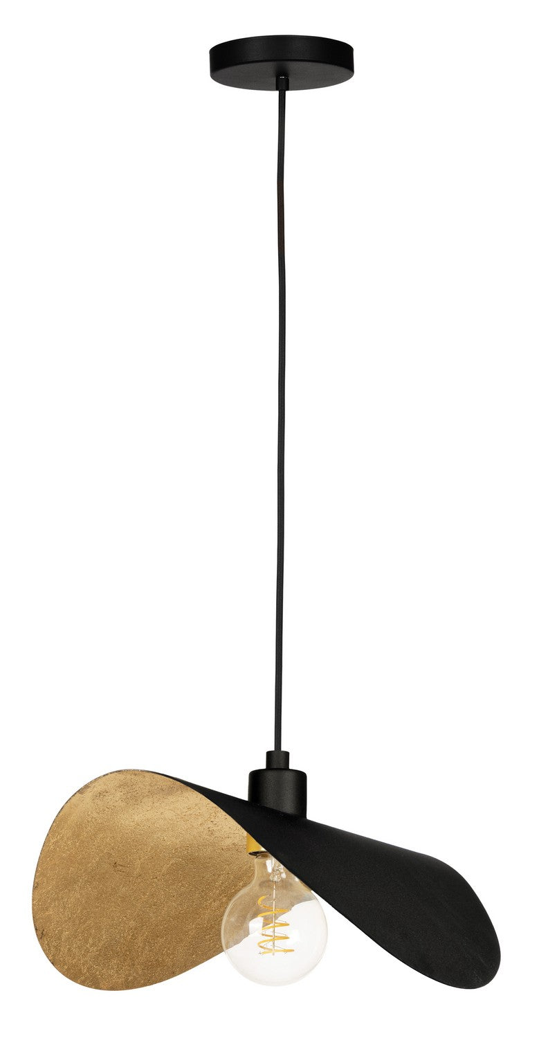 Saceda One Light Dual Mount Pendant or Ceiling in Black, Gold Leaf - available from The Lighting Shoppe, trusted by Canadian homeowners