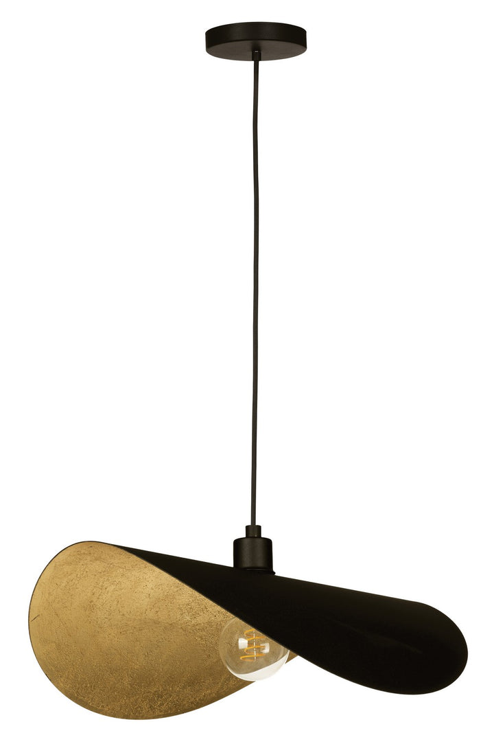 Saceda One Light Pendant in Black, Gold Leaf - available from The Lighting Shoppe, trusted by Canadian homeowners