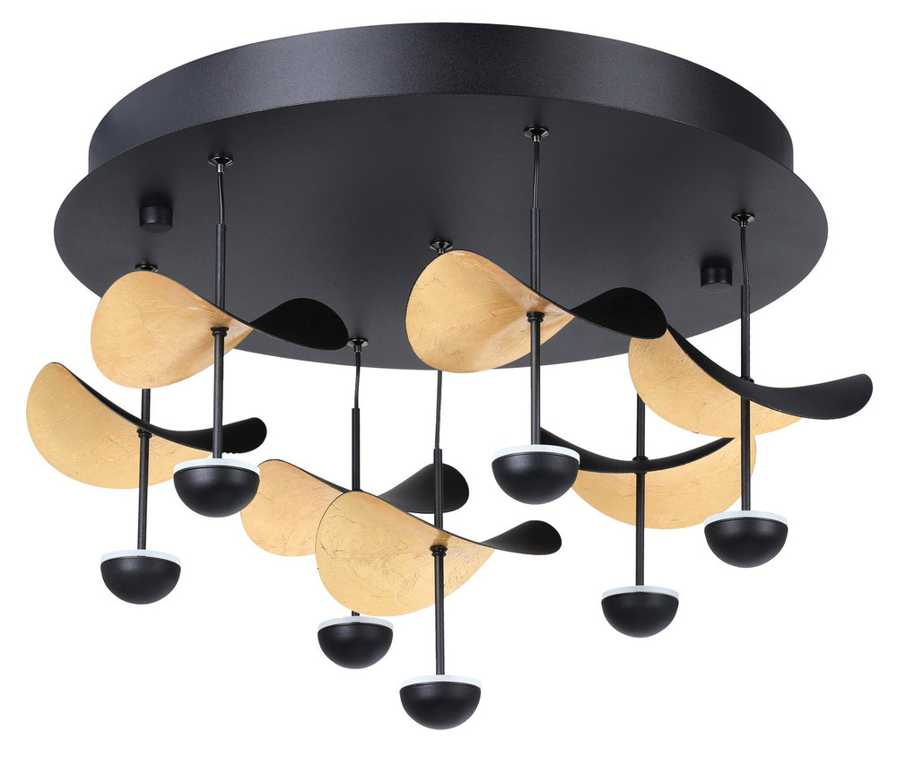 Dracera LED Ceiling Mount in Black, Gold Leaf - available from The Lighting Shoppe, trusted by Canadian homeowners