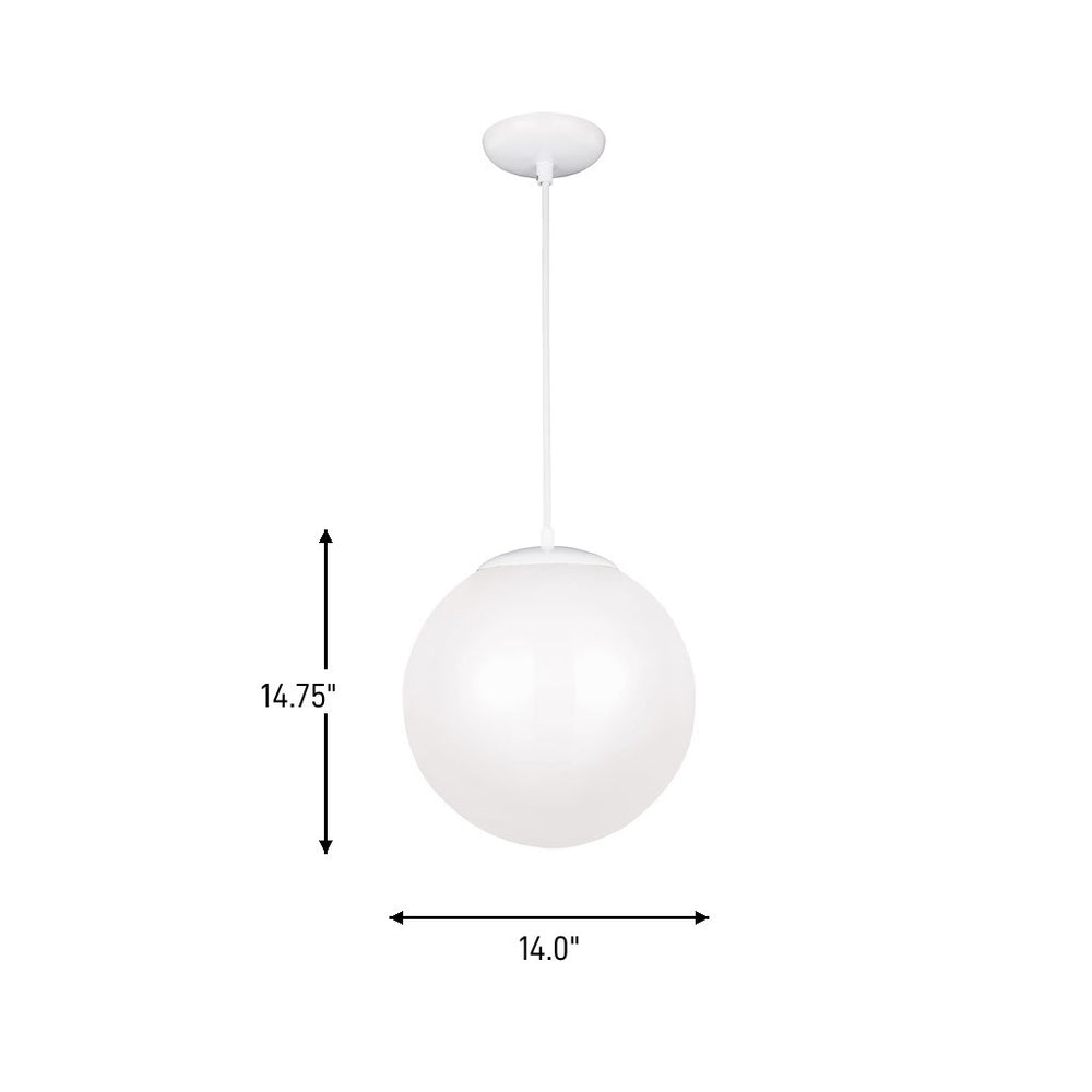 Visual Comfort Studio Canada - 6024-15 - One Light Pendant - Leo - Hanging Globe - White