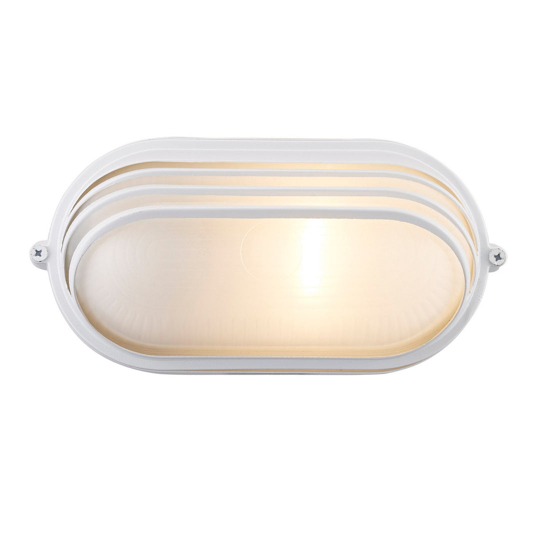Allegra One Light Bulkhead in White - available from The Lighting Shoppe, trusted by Canadian homeowners