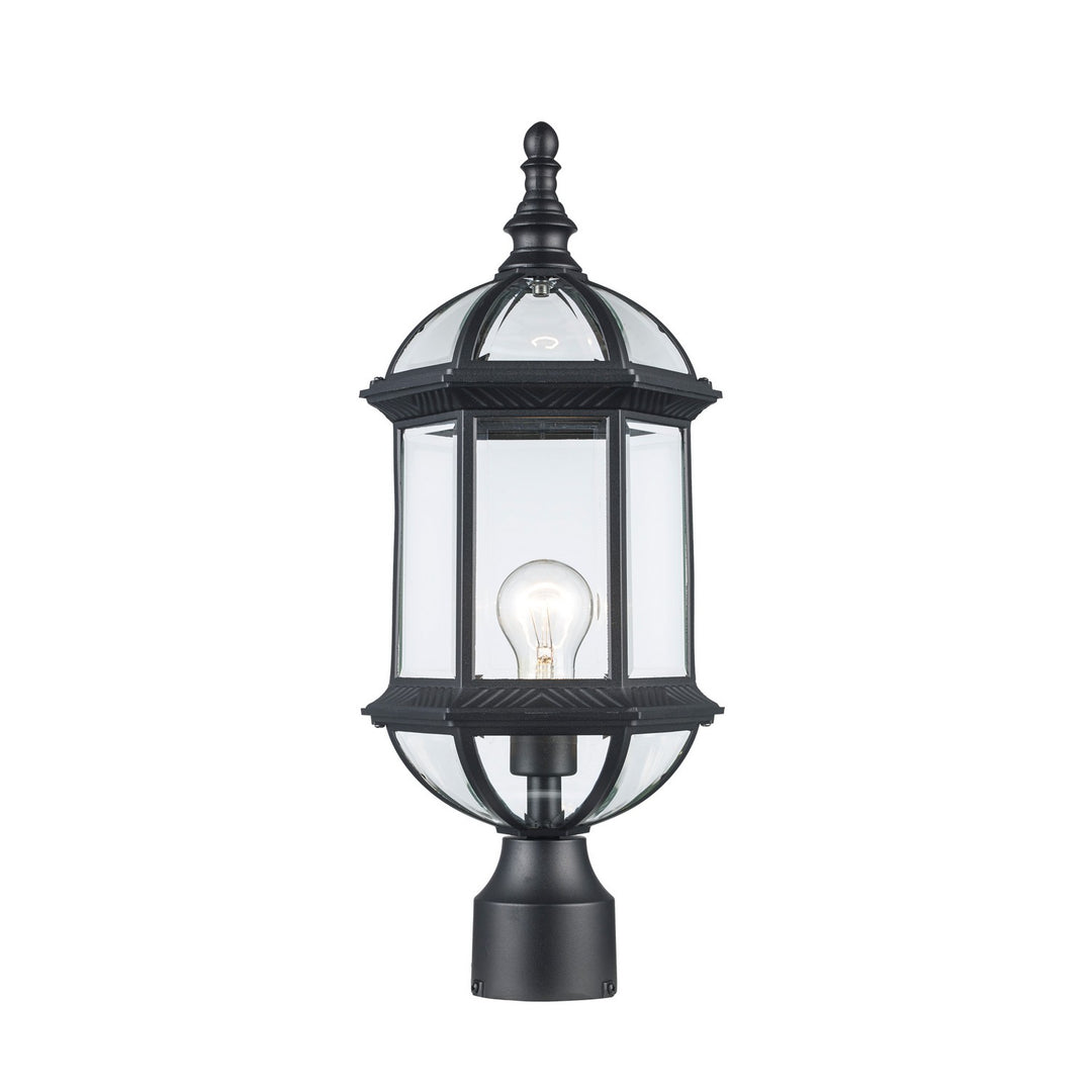 Wentworth One Light Postmount Lantern in Black - available from The Lighting Shoppe, trusted by Canadian homeowners