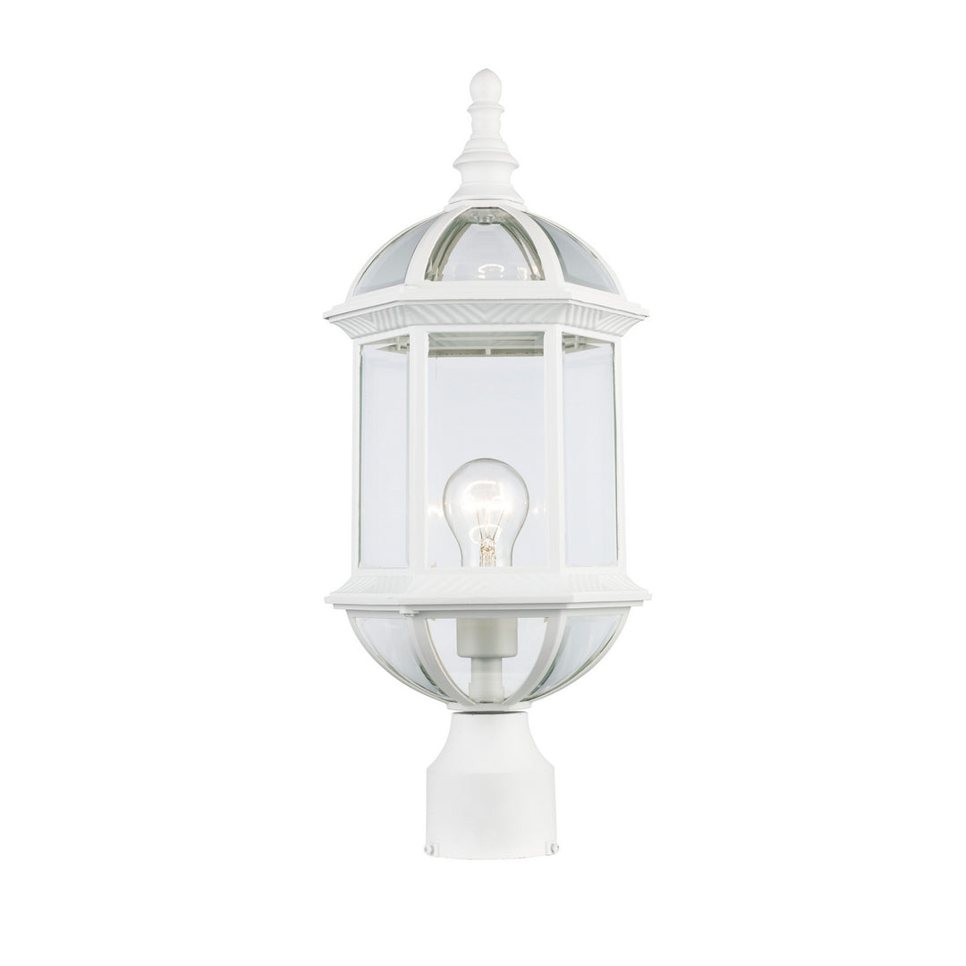 Wentworth One Light Postmount Lantern in White - available from The Lighting Shoppe, trusted by Canadian homeowners