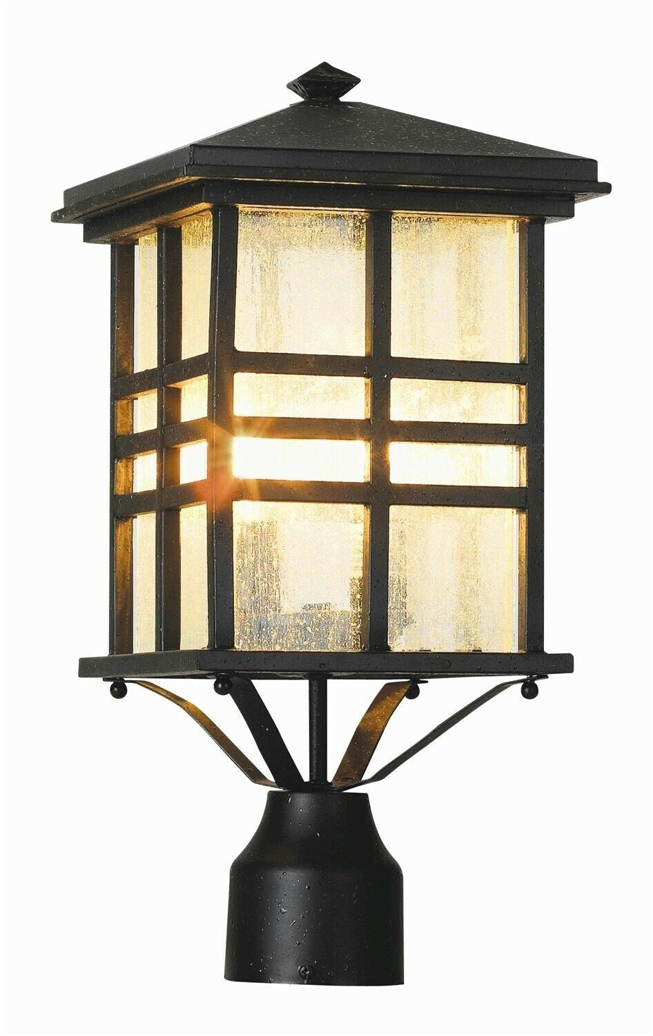Huntington Two Light Postmount Lantern in Weathered Bronze - available from The Lighting Shoppe, trusted by Canadian homeowners