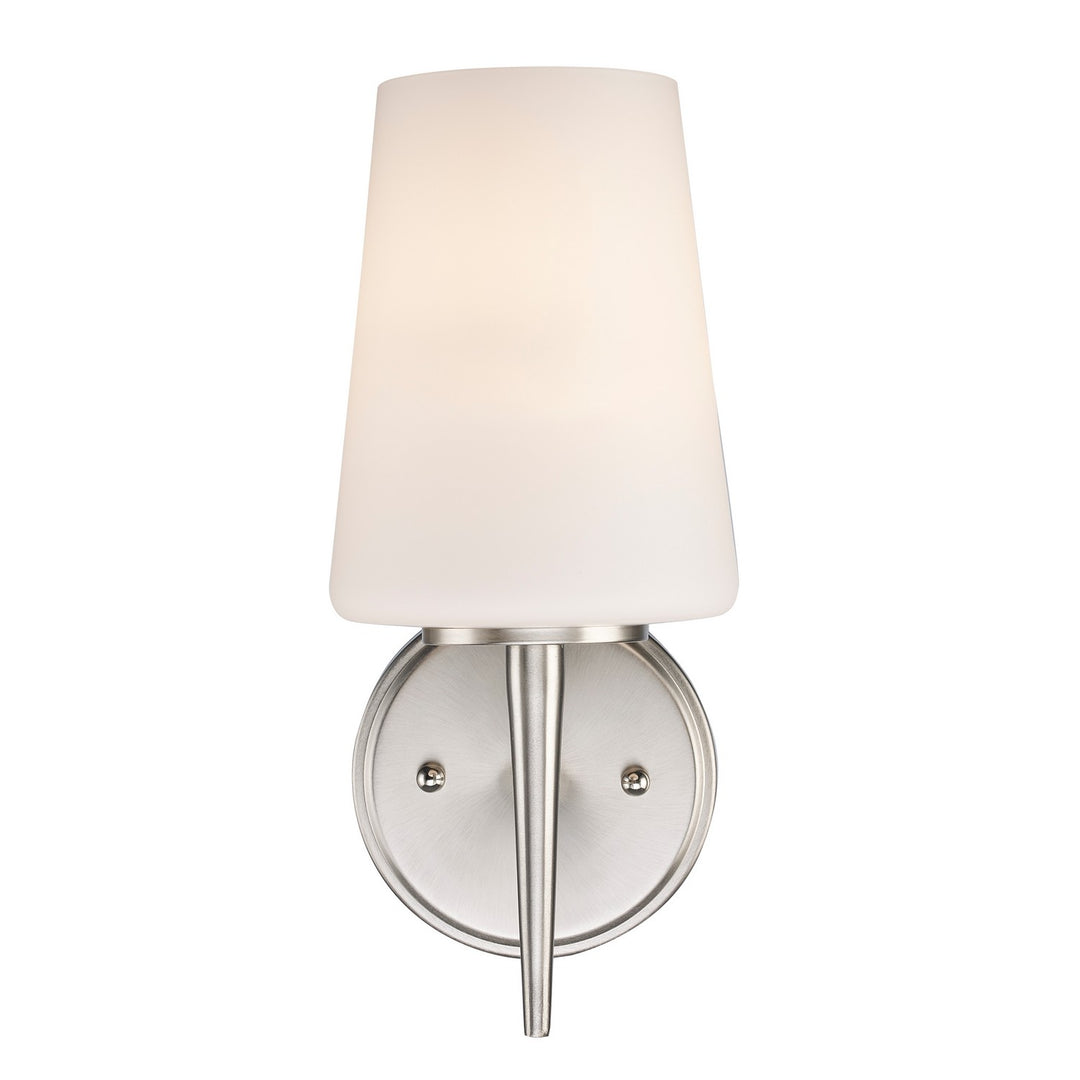 One Light Wall Sconce in Brushed Nickel - available from The Lighting Shoppe, trusted by Canadian homeowners