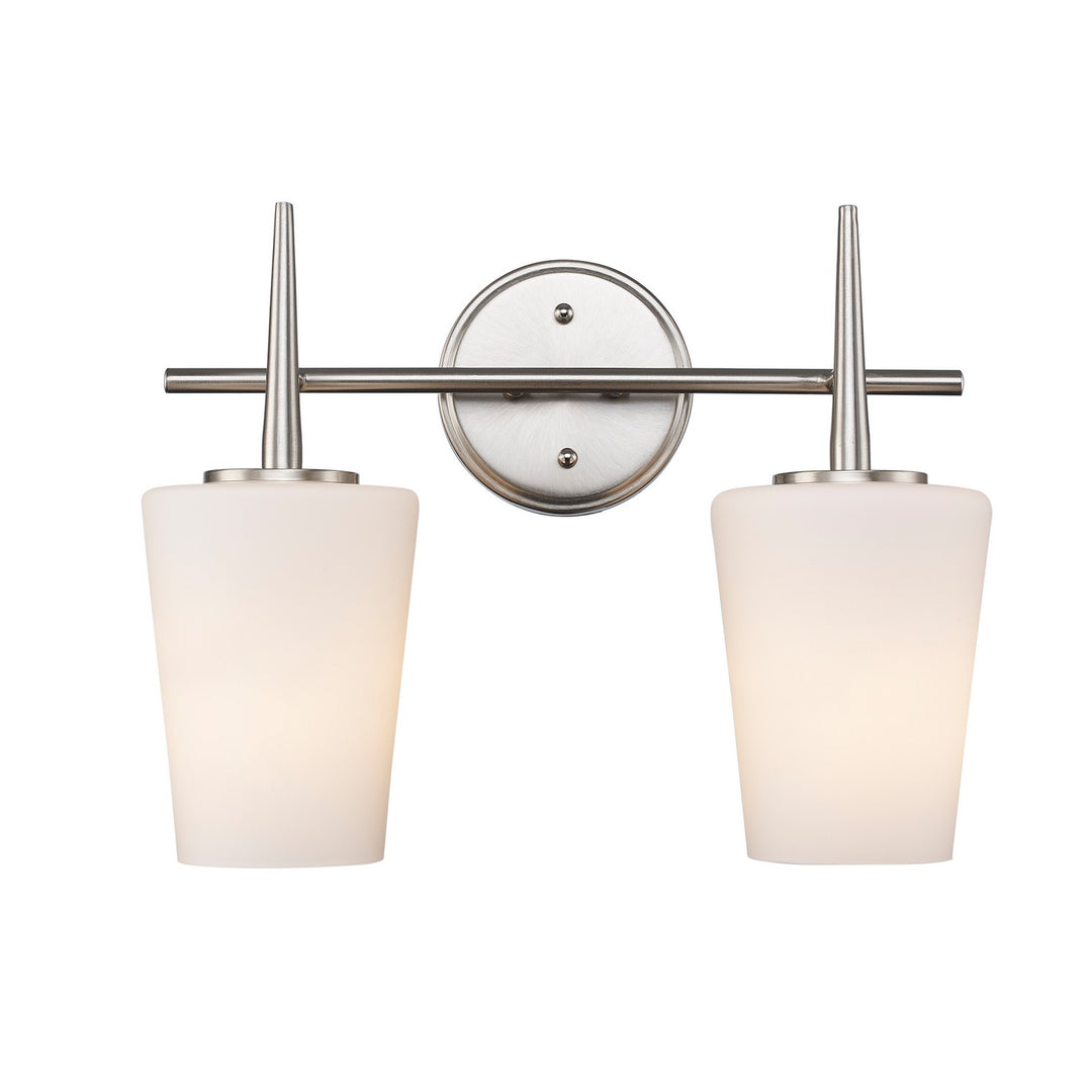 Two Light Wall Sconce in Brushed Nickel - available from The Lighting Shoppe, trusted by Canadian homeowners