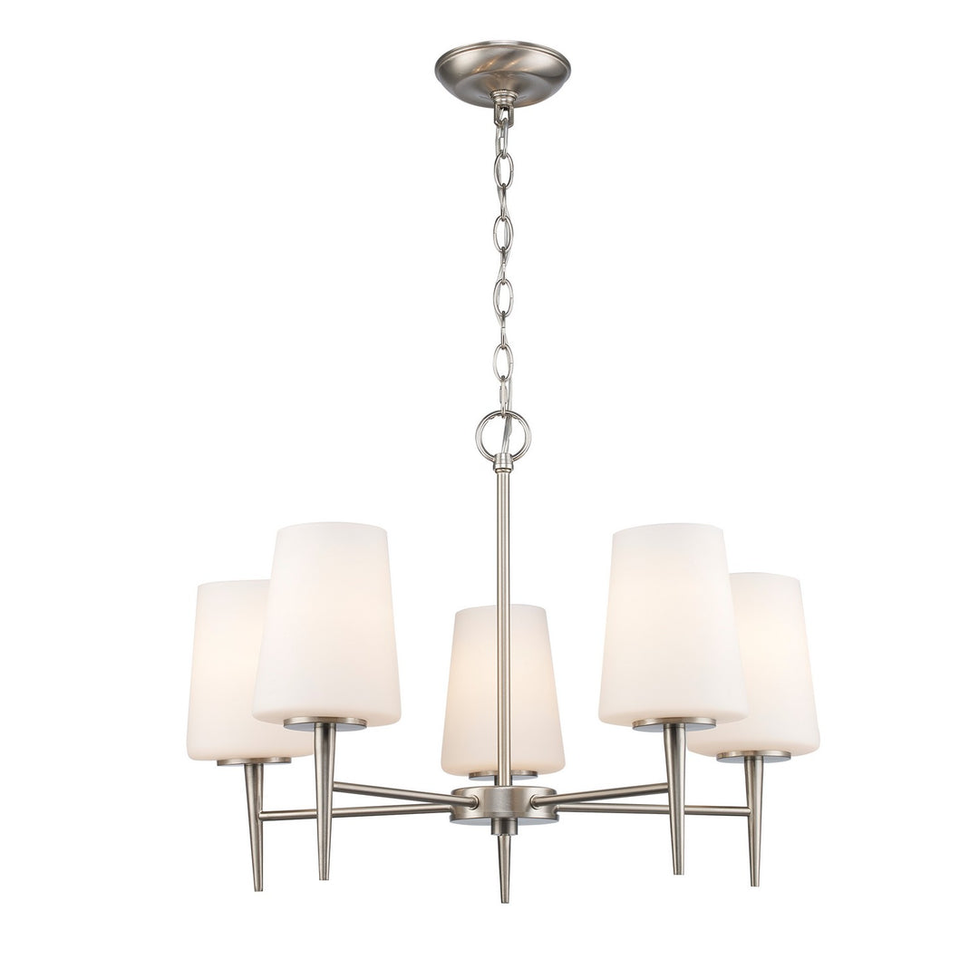 Five Light Chandelier in Brushed Nickel - available from The Lighting Shoppe, trusted by Canadian homeowners