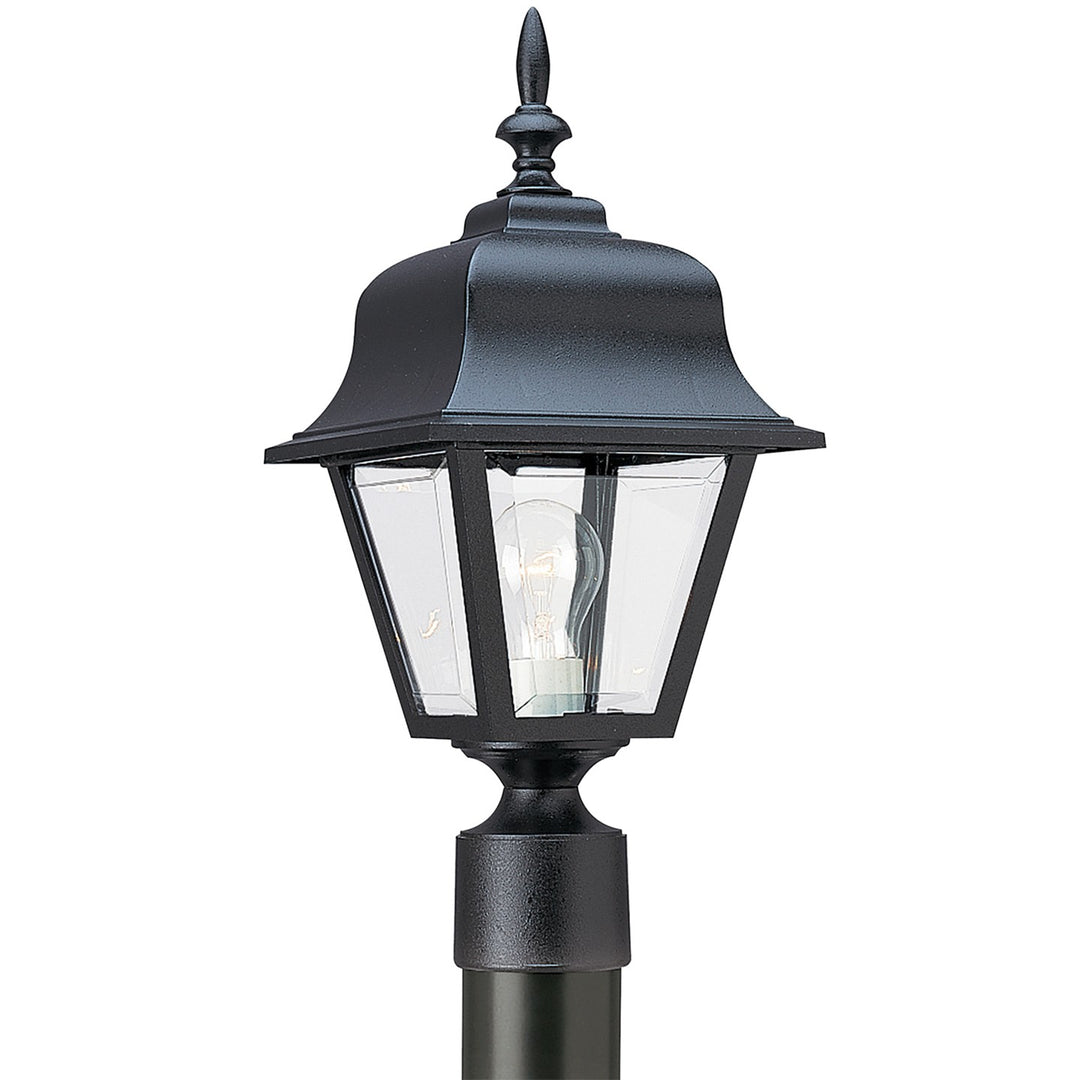 Polycarbonate Outdoor One Light Outdoor Post Lantern in Black - available from The Lighting Shoppe, trusted by Canadian homeowners