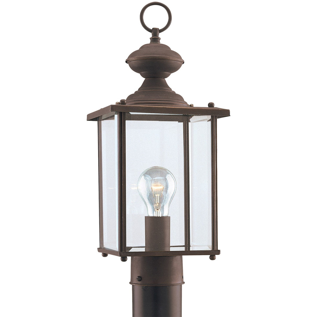 Jamestowne One Light Outdoor Post Lantern in Antique Bronze - available from The Lighting Shoppe, trusted by Canadian homeowners