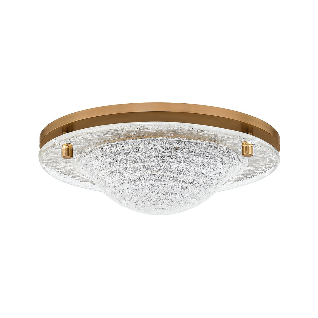 Halston One Light Flush Mount in Patina Brass - available from The Lighting Shoppe, trusted by Canadian homeowners