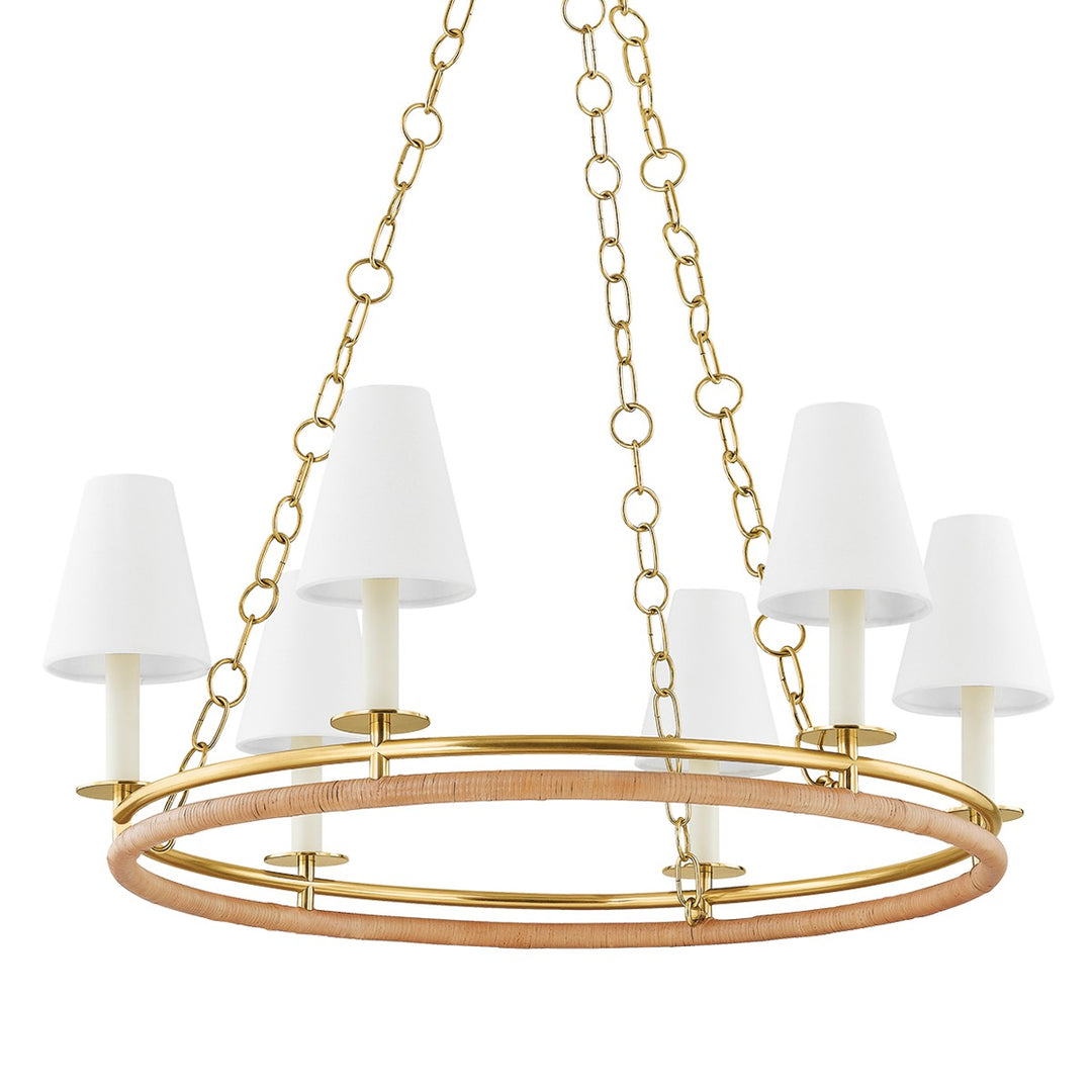 Swanton Six Light Chandelier in Aged Brass - available from The Lighting Shoppe, trusted by Canadian homeowners