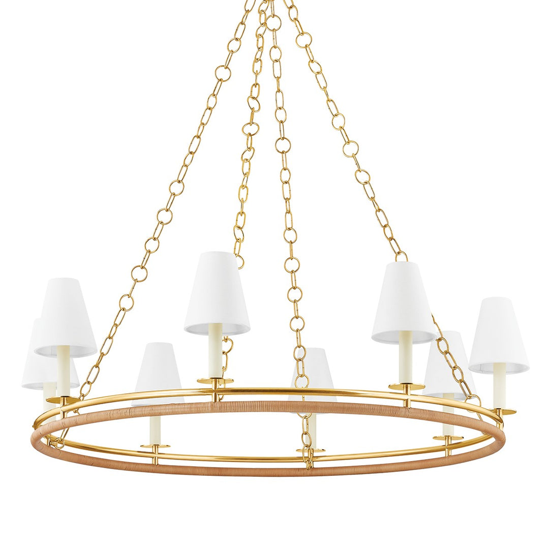 Swanton Eight Light Chandelier in Aged Brass - available from The Lighting Shoppe, trusted by Canadian homeowners