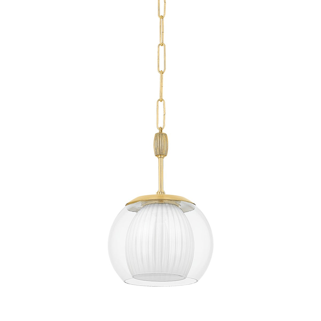 Clementon One Light Pendant in Aged Brass - available from The Lighting Shoppe, trusted by Canadian homeowners