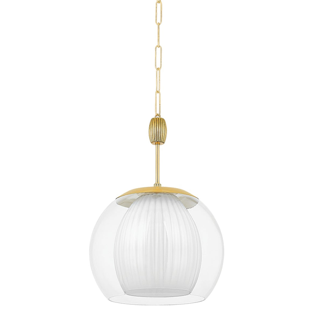 Clementon One Light Pendant in Aged Brass - available from The Lighting Shoppe, trusted by Canadian homeowners