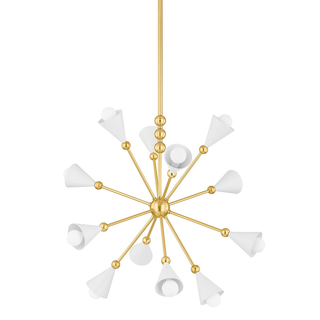 Hikari 12 Light Chandelier in Aged Brass/Soft White - available from The Lighting Shoppe, trusted by Canadian homeowners
