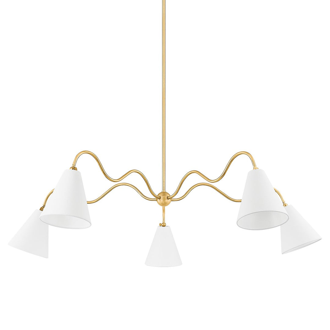 Onda Five Light Chandelier in Aged Brass - available from The Lighting Shoppe, trusted by Canadian homeowners