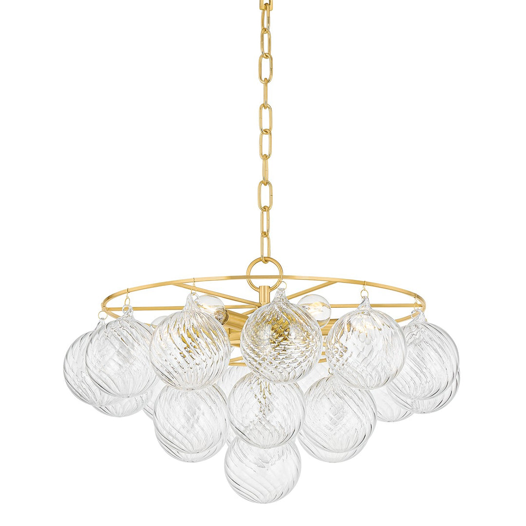 Mimi Six Light Chandelier in Aged Brass - available from The Lighting Shoppe, trusted by Canadian homeowners