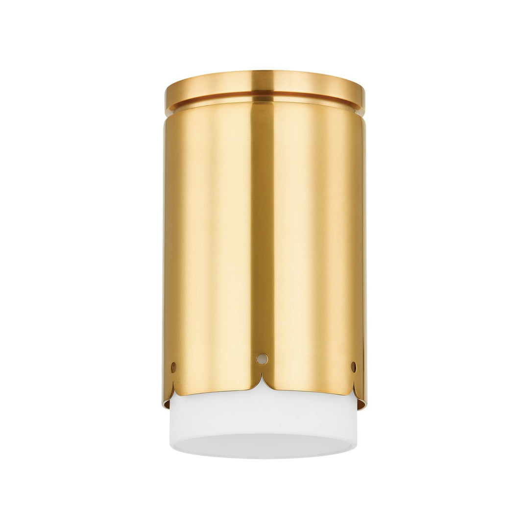 Asa One Light Flush Mount in Aged Brass - available from The Lighting Shoppe, trusted by Canadian homeowners