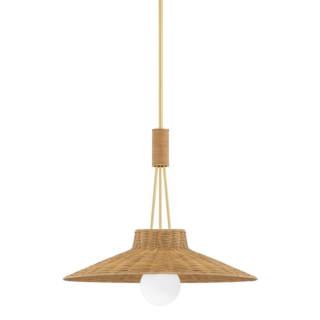 Laudine One Light Pendant in Aged Brass - available from The Lighting Shoppe, trusted by Canadian homeowners