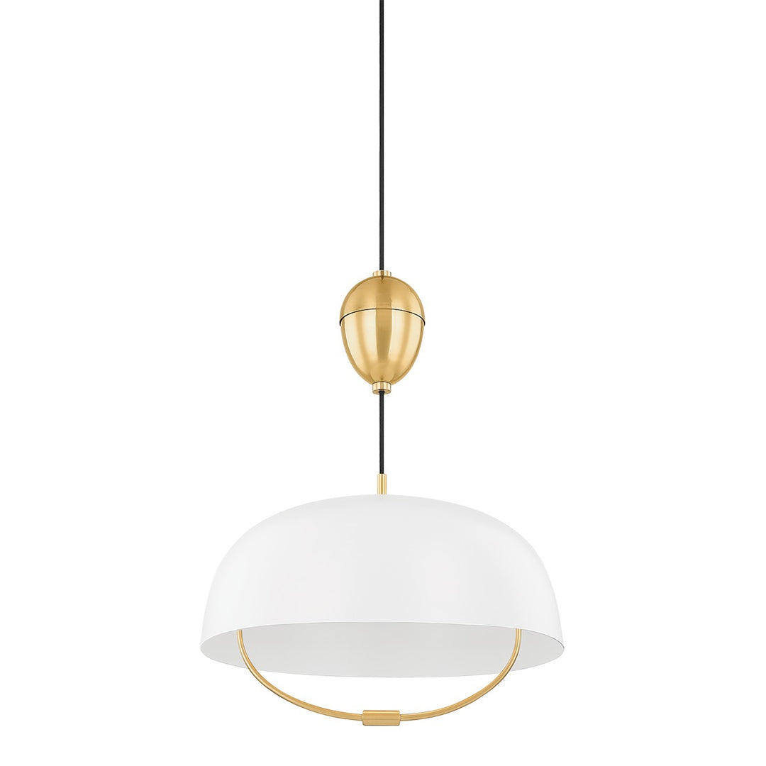 Liliana One Light Pendant in Aged Brass/Soft White - available from The Lighting Shoppe, trusted by Canadian homeowners