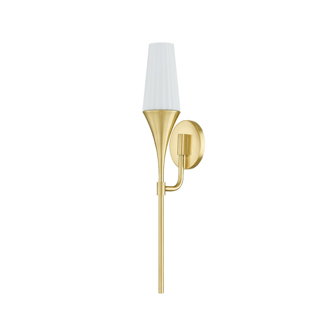 Luisa One Light Wall Sconce in Aged Brass - available from The Lighting Shoppe, trusted by Canadian homeowners