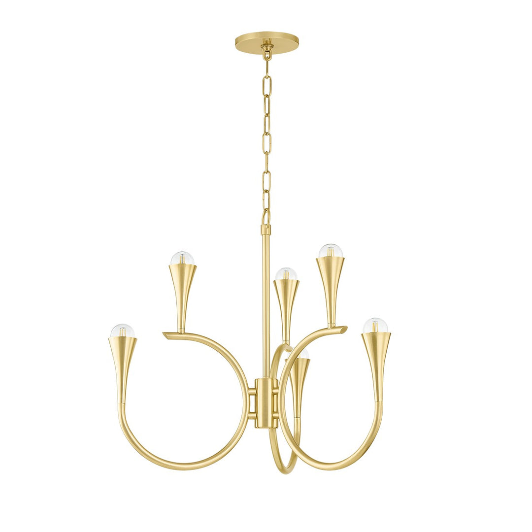 Aviana Six Light Chandelier in Aged Brass - available from The Lighting Shoppe, trusted by Canadian homeowners