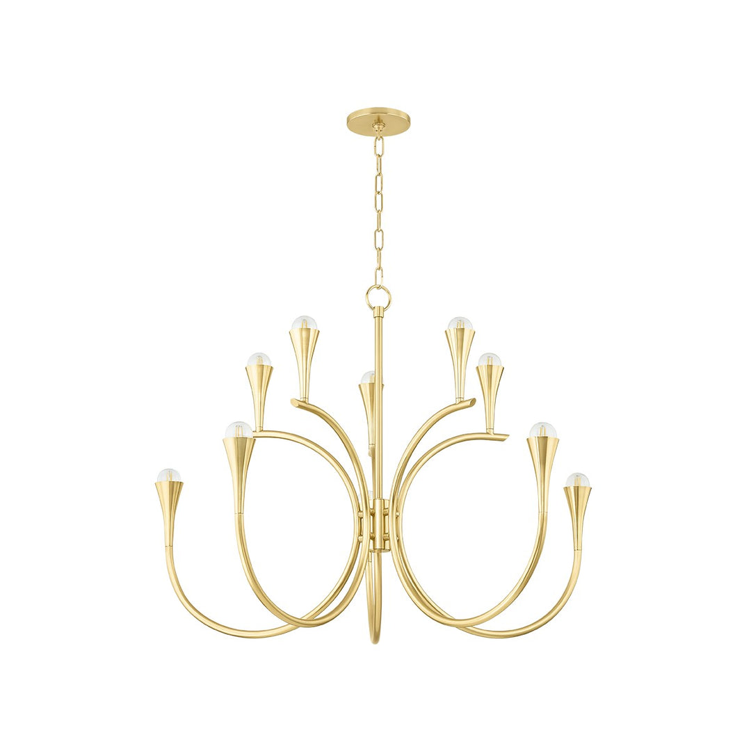 Aviana Ten Light Chandelier in Aged Brass - available from The Lighting Shoppe, trusted by Canadian homeowners