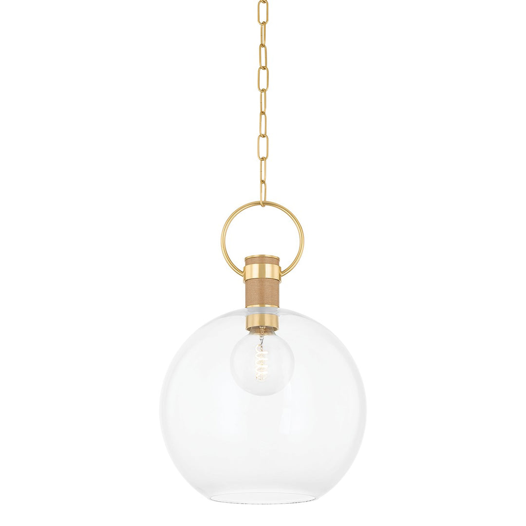 Catrine One Light Pendant in Aged Brass - available from The Lighting Shoppe, trusted by Canadian homeowners