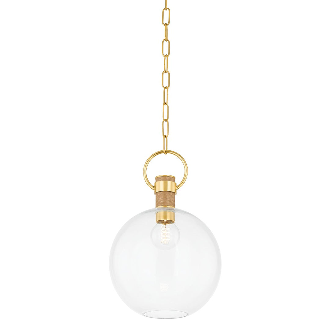 Catrine One Light Pendant in Aged Brass - available from The Lighting Shoppe, trusted by Canadian homeowners