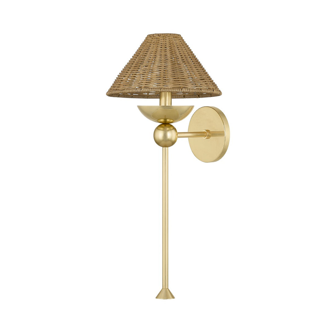 Perilla One Light Wall Sconce in Aged Brass - available from The Lighting Shoppe, trusted by Canadian homeowners