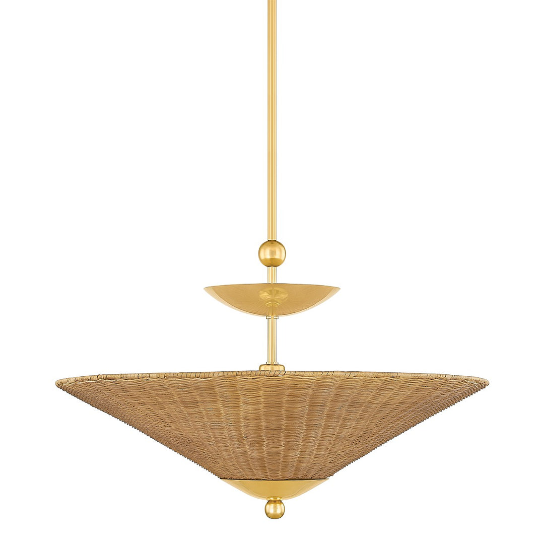 Perilla One Light Pendant in Aged Brass - available from The Lighting Shoppe, trusted by Canadian homeowners