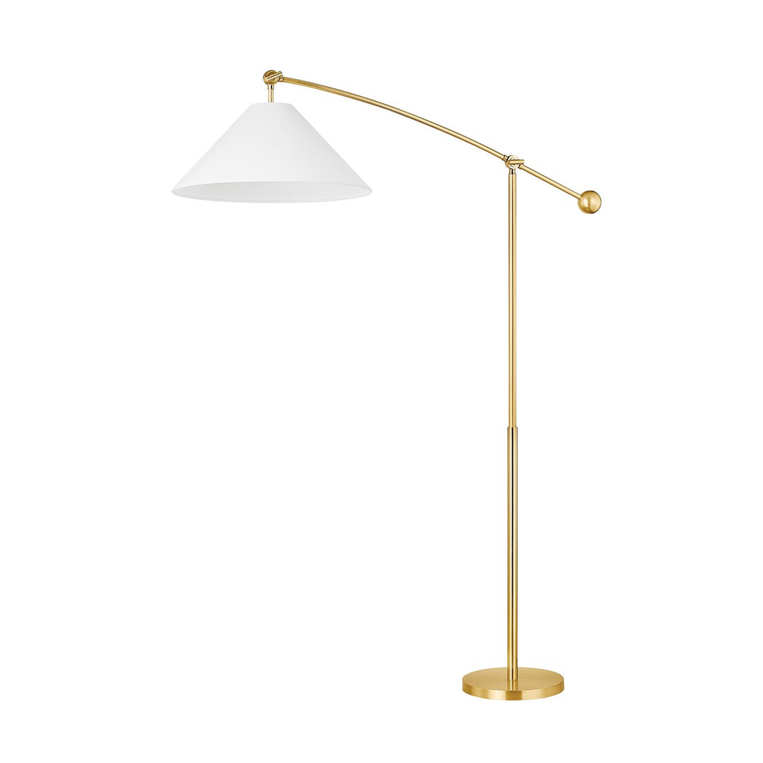 Birdie One Light Floor Lamp in Aged Brass - available from The Lighting Shoppe, trusted by Canadian homeowners