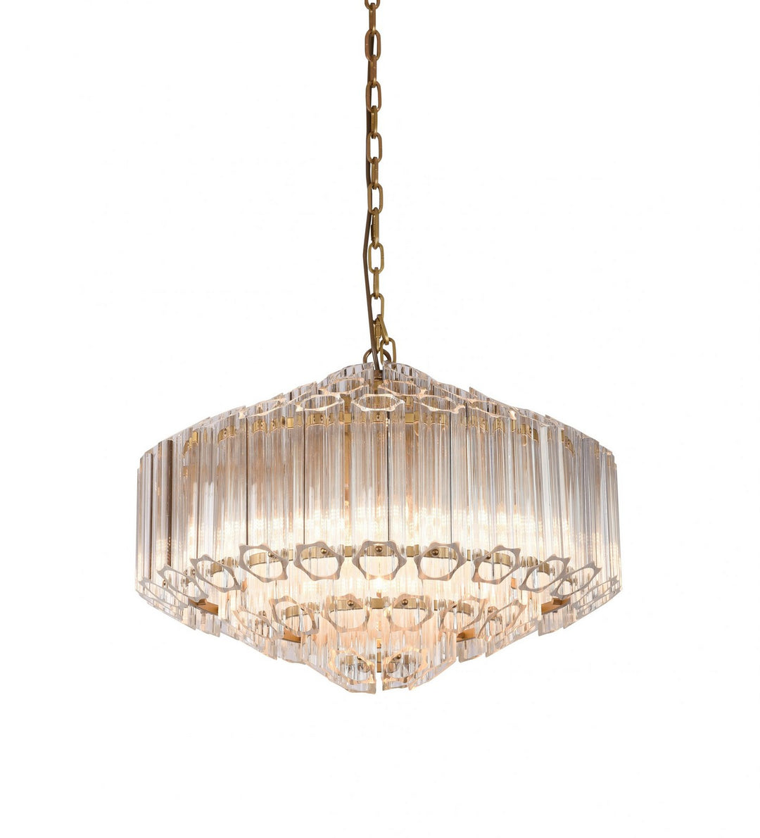 Miami Seven Light Chandelier in Antique brass - available from The Lighting Shoppe, trusted by Canadian homeowners
